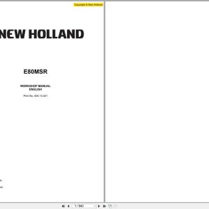 New Holland Excavator E80MSR Workshop Manual 60413421 (1)