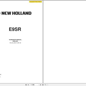 New Holland Excavator E9SR Workshop Manual 6041339100 (1)