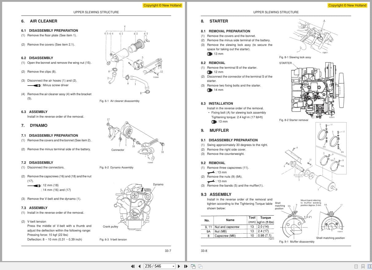 New Holland Excavator E9SR Workshop Manual 6041339100 (2)