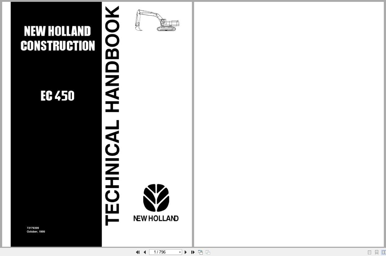 New Holland Excavator EC450 Technical Handbook 73179399 (1)