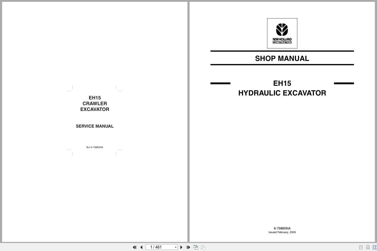 New Holland Excavator EH15 Service Manual 6 79880NA (1)