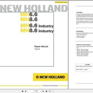 New Holland Excavator MH6.6 MH8.6 Industry Repair Manual 87677418A (1)