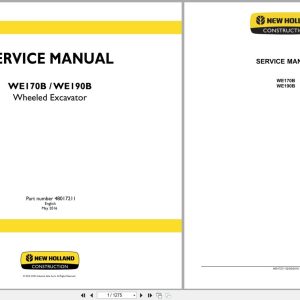 New Holland Excavator WE170B WE190B Service Manual 48017211 (1)