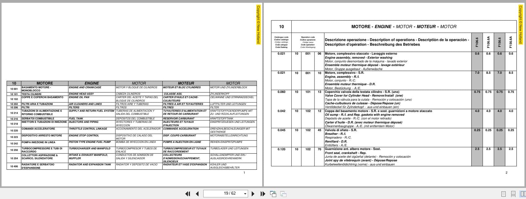 New Holland Grader F106.6 F106.6A F156 F156.A Flat Time Rate Manual And Fault Code (2)
