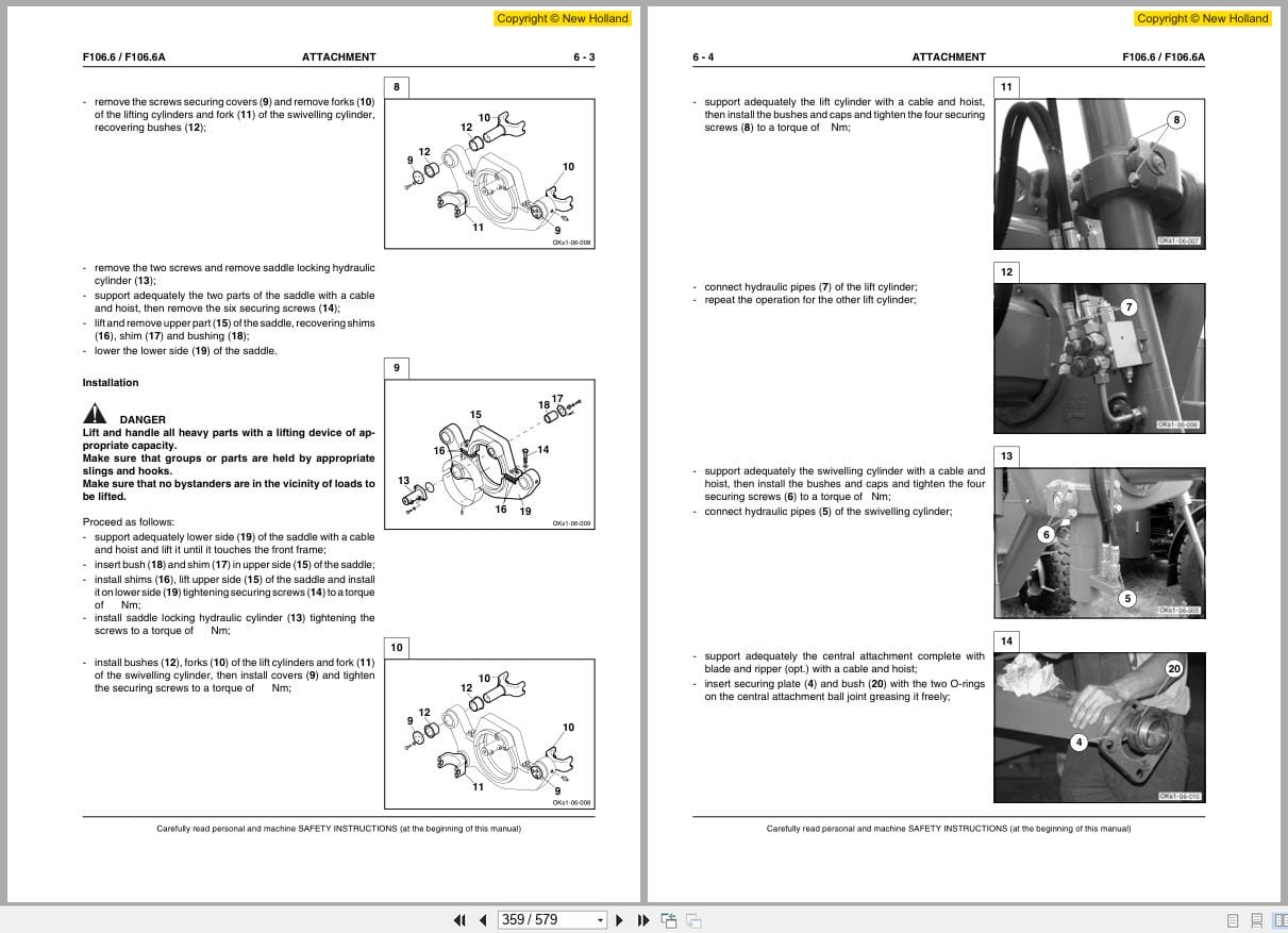 New Holland Grader F106.6 F106.6A Workshop Manual 60413567 (2)