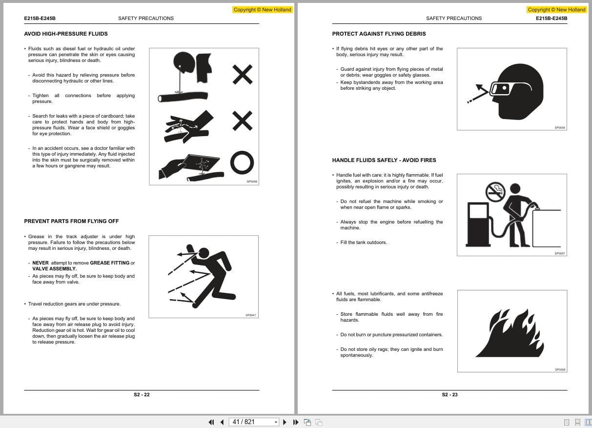 New Holland Hydraulic Excavator E215B E245B Workshop Manual 87677762A (2)