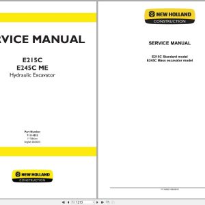 New Holland Hydraulic Excavator E215C E245C ME Service Manual 71114552 (1)