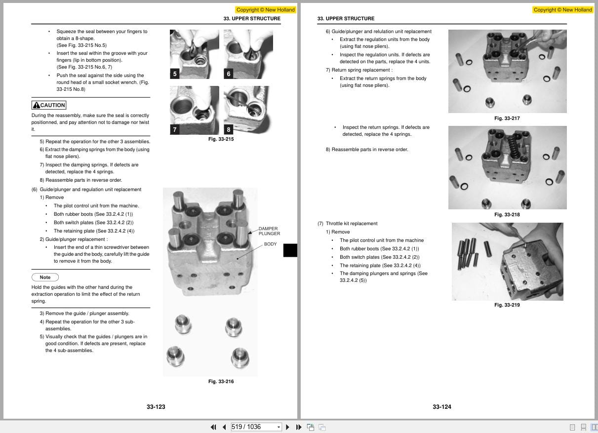 New Holland Hydraulic Excavator E265B E265BLC Shop Manual 87731199 (2)