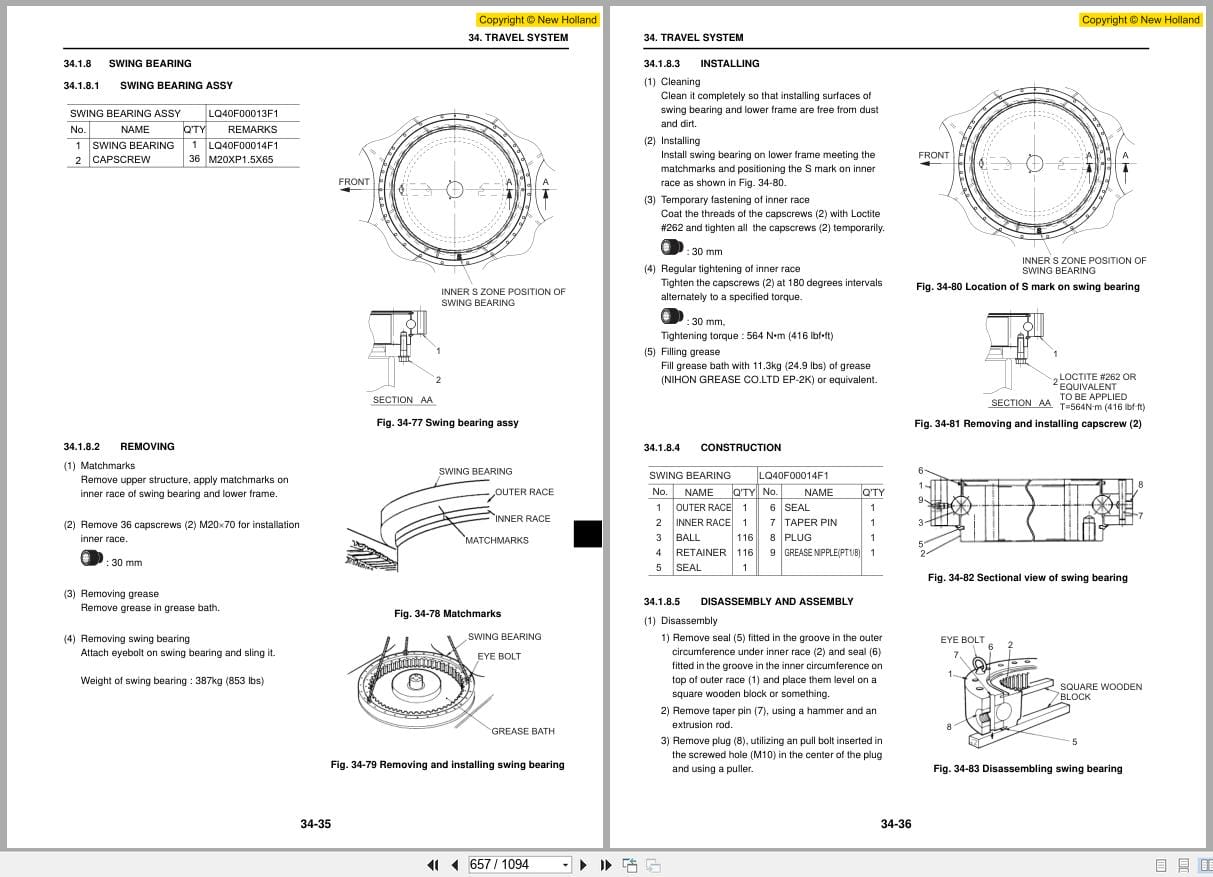 New Holland Hydraulic Excavator E265B E265BLC Shop Manual 87731201 (2)