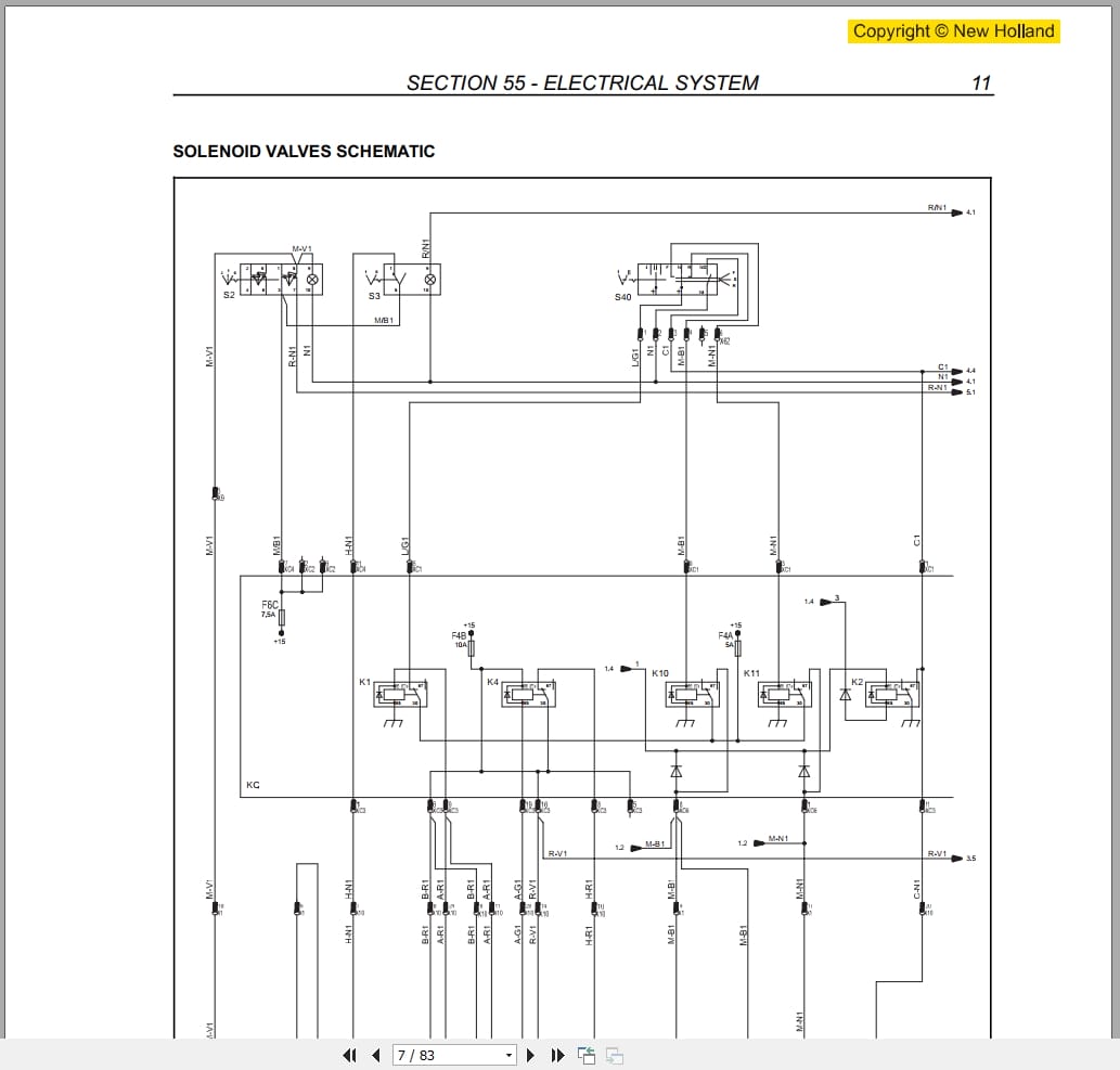 New Holland Loader Backhoe LB110.B Electrical Schematic (2)