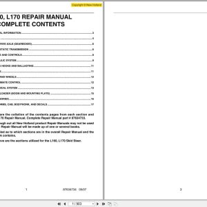 New Holland Loader L160 L170 Repair Manual 87634734 (1)