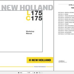 New Holland Loader L175 C175 Workshop Manual 87630289 (1)