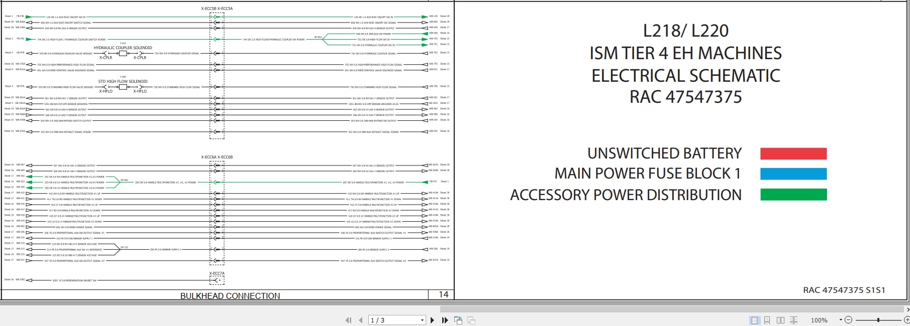 New Holland Loader L218 L220 ISM Tier 4 EH Electrical Schematic RAC47547375 (1)