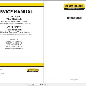 New Holland Loader L221 to C232 Tier 4B Service Manual 47888420 (1)