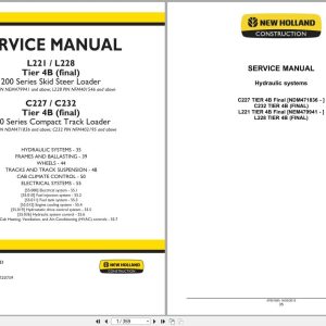 New Holland Loader L221 to C232 Tier 4B Service Manual 47888421 (1)