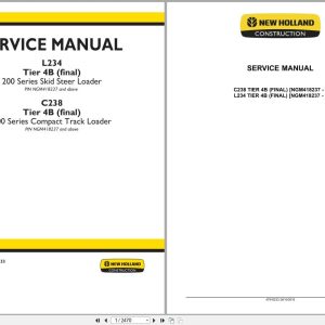New Holland Loader L234 C238 Tier 4B Service Manual 47916233 (1)