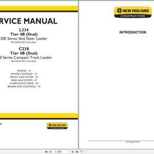 New Holland Loader L234 C238 Tier 4B Service Manual 48076788 (1)