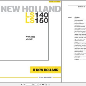 New Holland Loader LS140 LS150 Workshop Manual 60413602 (1)