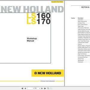 New Holland Loader LS160 LS170 Workshop Manual 60413607 (1)
