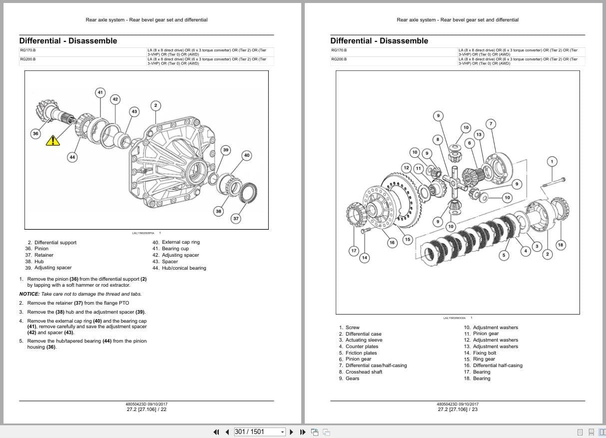 New Holland Motor Grader RG140.BVHP to RG200.BVHP Service Manual 48050423D (2)