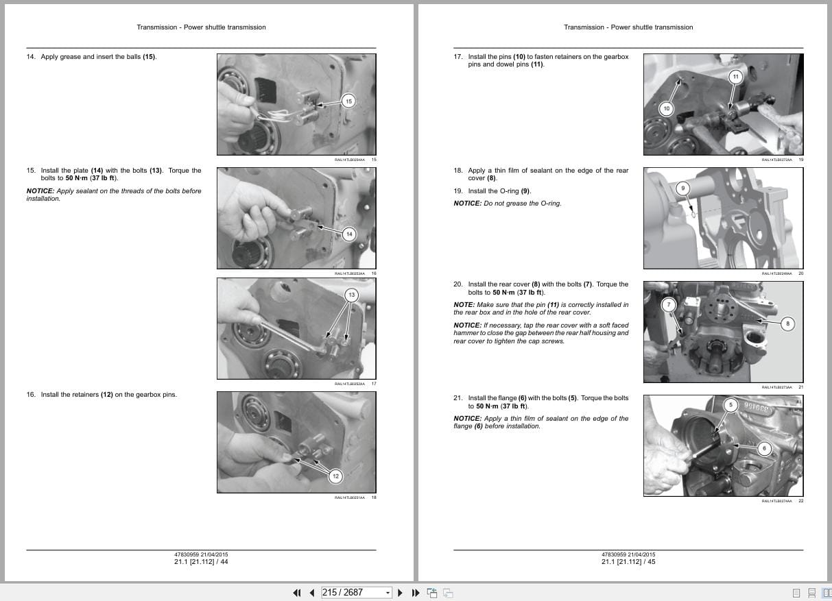 New Holland Tractor Loader Backhoe B95C B95CTC B110C Tier 4B Service Manual 47830959 (2)