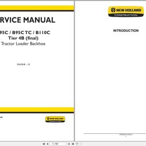 New Holland Tractor Loader Backhoe B95C B95CTC B110C Tier 4B Service Manual 47881799 (1)