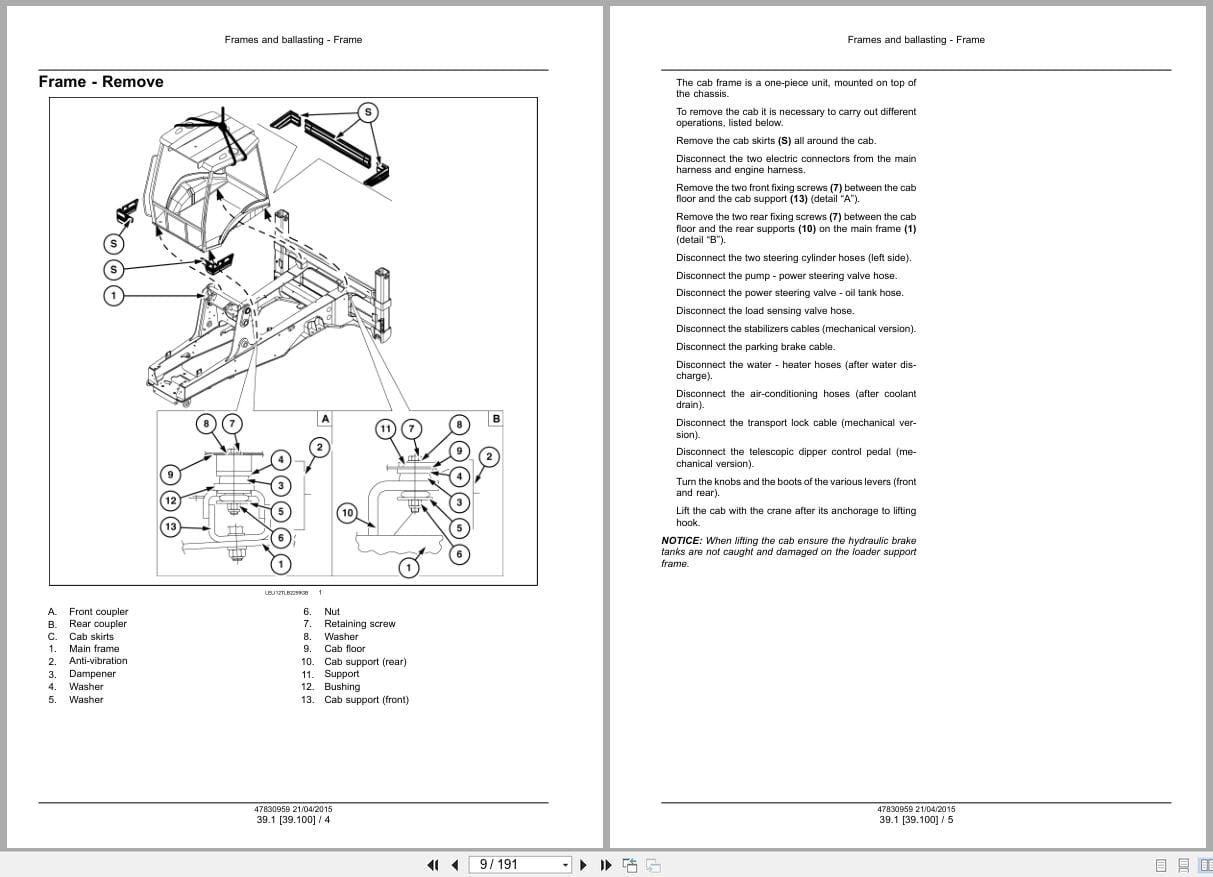 New Holland Tractor Loader Backhoe B95C B95CTC B110C Tier 4B Service Manual 47881803 (2)
