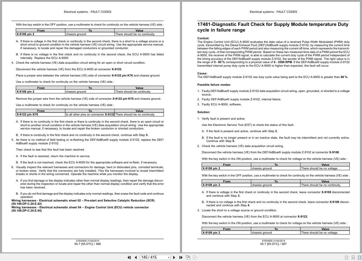 New Holland Tractor Loader Backhoe B95C B95CTC B110C Tier 4B Service Manual 47881807 (2)