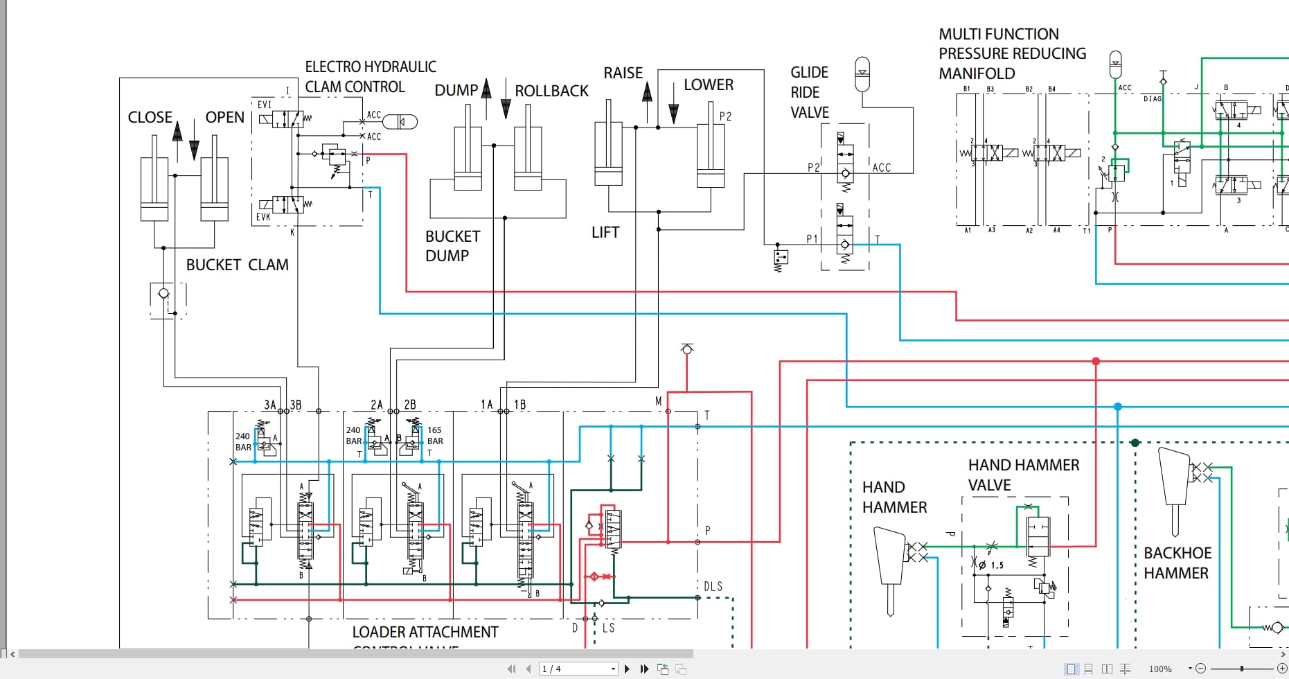 New Holland Tractor Loader Backhoe NHB95C B110C Tier 4B Hydraulic Schematic RAC47787159 (2)
