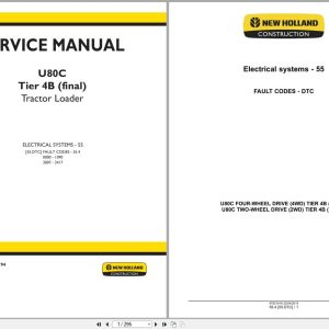 New Holland Tractor Loader U80C Tier 4B Service Manual 47881794 (1)