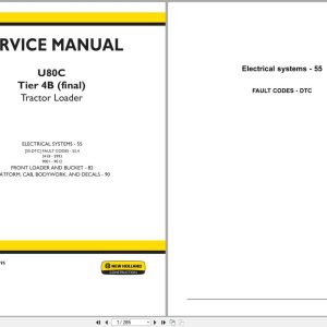 New Holland Tractor Loader U80C Tier 4B Service Manual 47881795 (1)