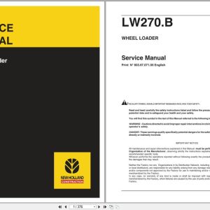 New Holland Wheel Loader LW270.B Service Manual 6036707100 (1)