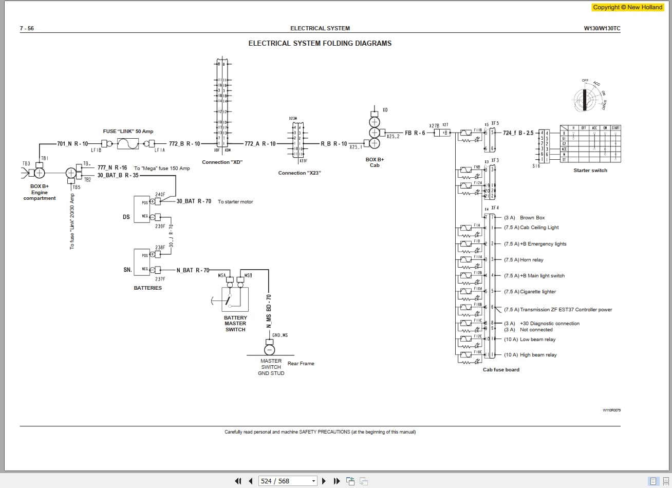 New Holland Wheel Loader W130 W130TC Workshop Manual 6041349200 (3)