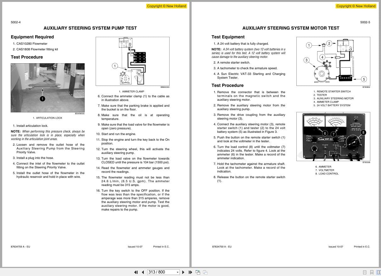 New Holland Wheel Loader W130B Workshop Manual 87634759A (2)