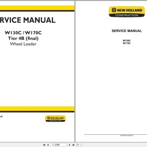 New Holland Wheel Loader W130C W170C Tier 4B Service Manual 47841828 (1)