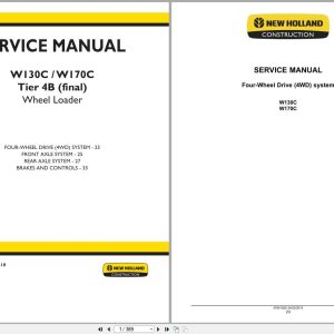 New Holland Wheel Loader W130C W170C Tier 4B Service Manual 47865318 (1)