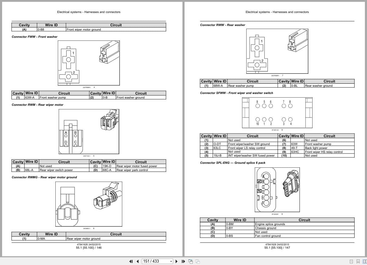 New Holland Wheel Loader W130C W170C Tier 4B Service Manual 47865320 (2)
