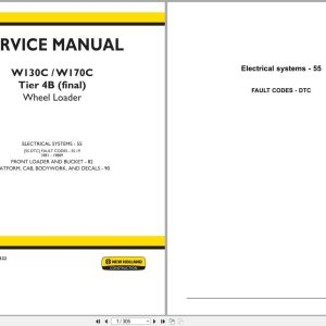 New Holland Wheel Loader W130C W170C Tier 4B Service Manual 47865322 (1)
