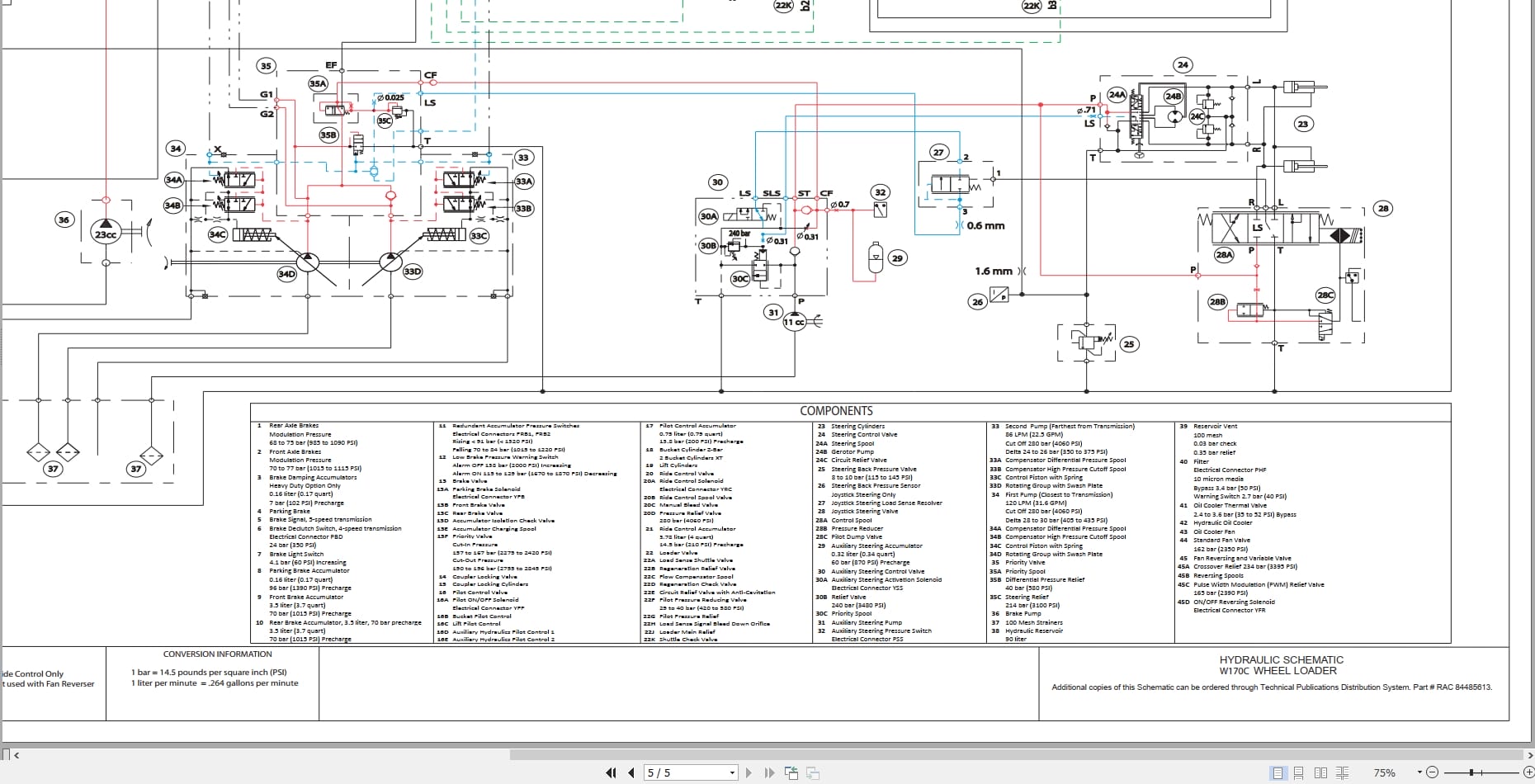 New Holland Wheel Loader W170C Tier 4 Electrical Hydraulic Schematic 84485612 (2)