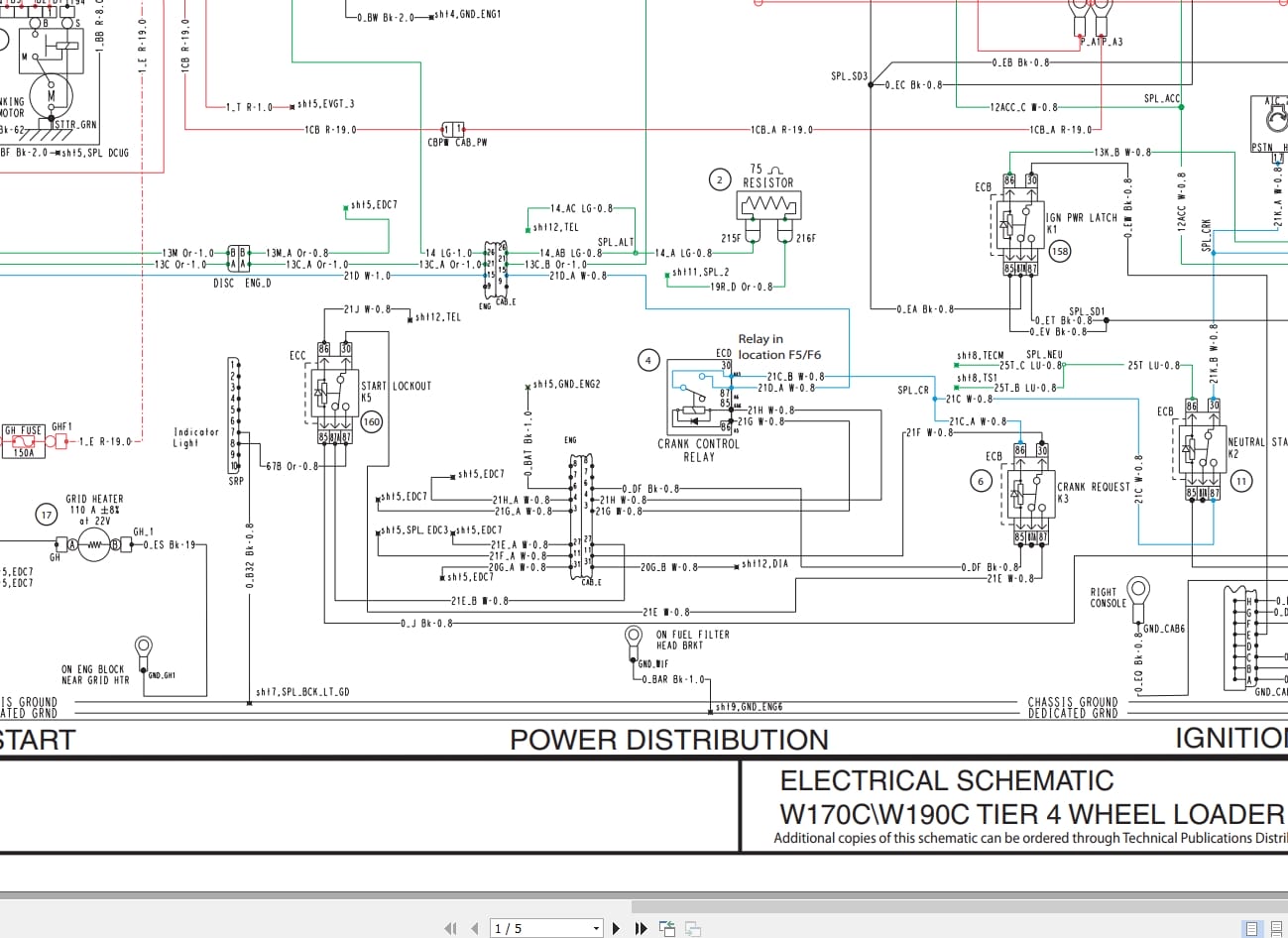 New Holland Wheel Loader W170C W190C Tier 4 Electrical Hydraulic Schematic 84489760 (1)
