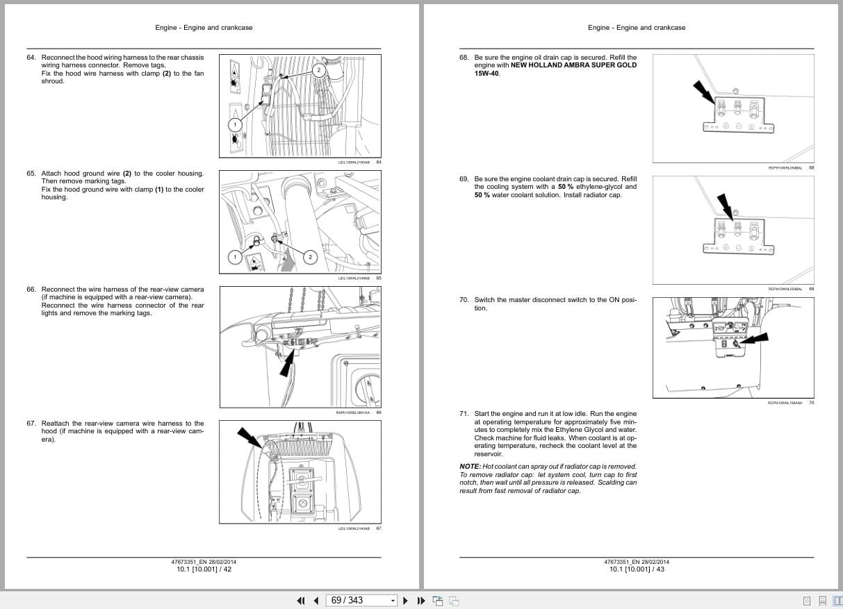 New Holland Wheel Loader W190C W230C Tier 4A Service Manual 47865326 (2)