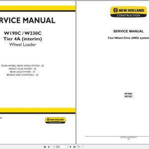 New Holland Wheel Loader W190C W230C Tier 4A Service Manual 47865327 (1)