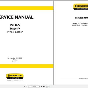 New Holland Wheel Loader W190D Stage 4 Service Manual 48144035 (1)