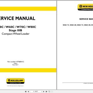 New Holland Wheel Loader W50C to W80C Stage 3B Service Manual 47768541C (1)