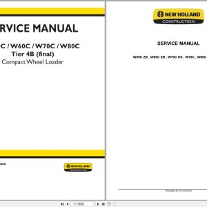 New Holland Wheel Loader W50C to W80C TIer 4B Service Manual 47829080B (1)