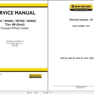 New Holland Wheel Loader W50C to W80C Tier 4B Service Manual 47878217 (1)