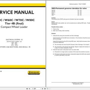 New Holland Wheel Loader W50C to W80C Tier 4B Service Manual 47878218 (1)