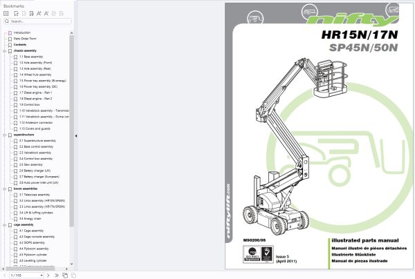 Niftylift Forklift Schematic Operators Parts Service Manual 2025 (2)