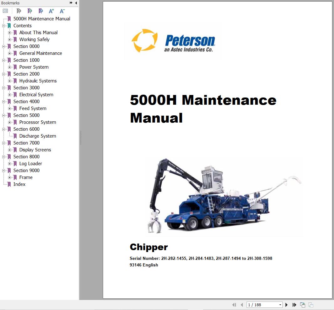 Peterson Chipper 5000H Maintenance Manual