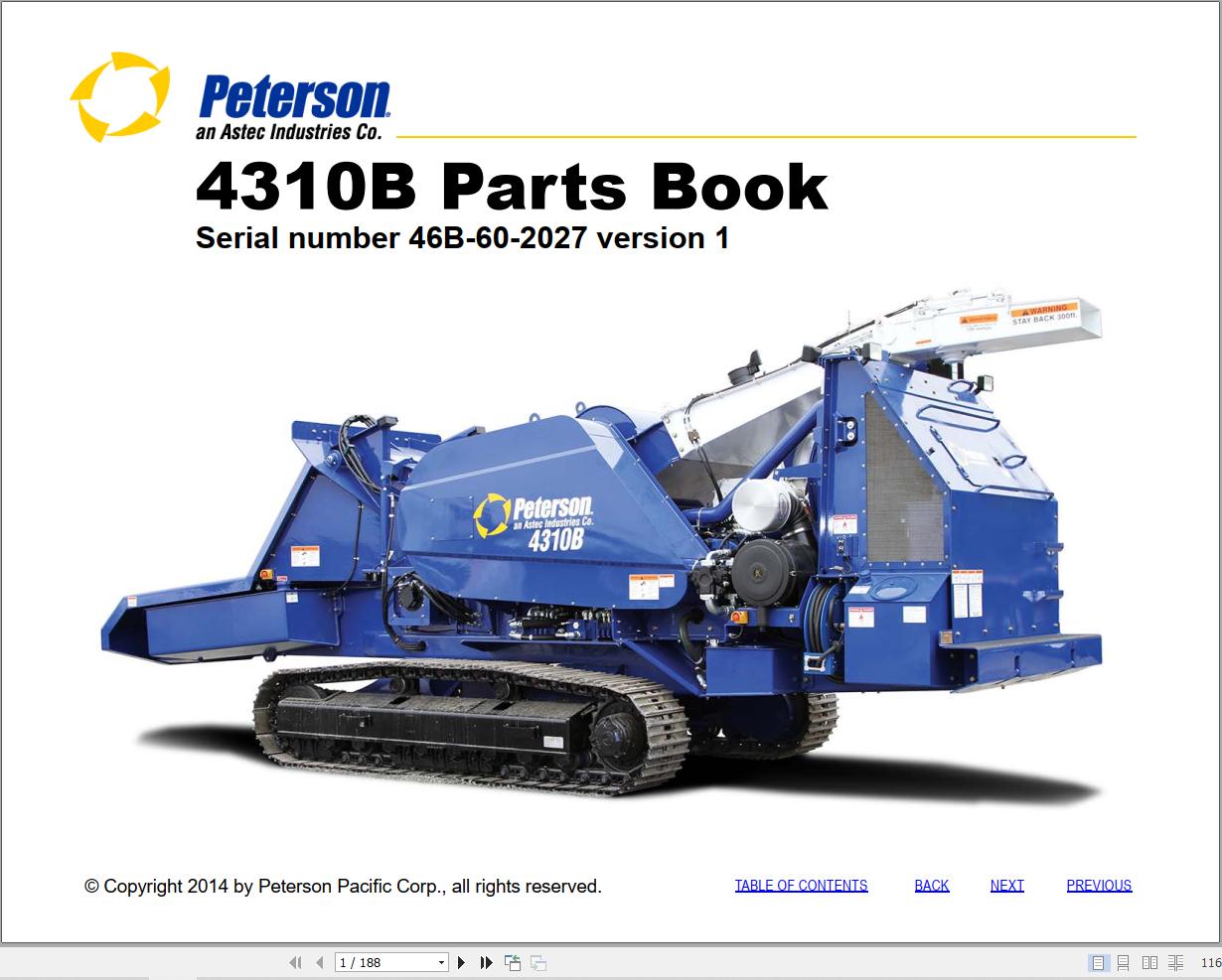 Peterson Drum Chipper 4310B Parts Manual